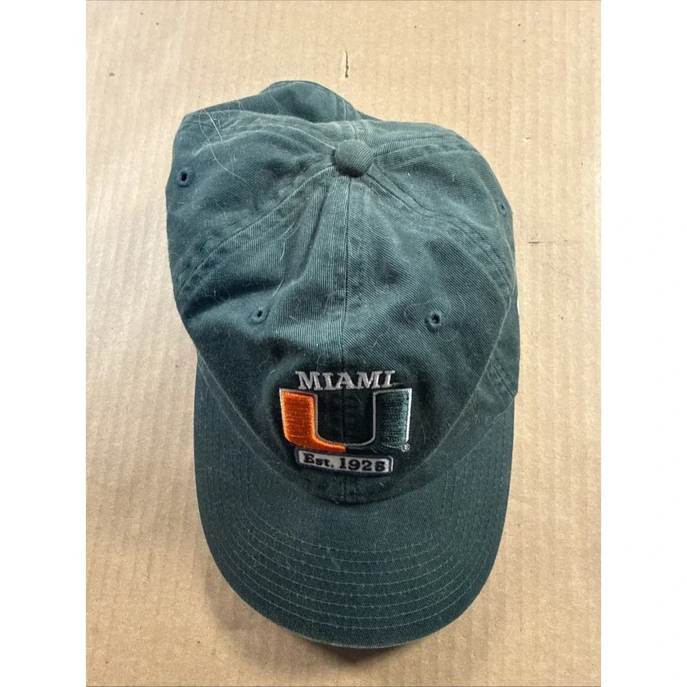 NCAA Miami Hurricanes Men's New Era Hat Cap Green The U Logo Est 1925